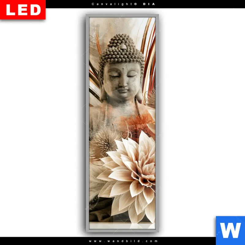 Leuchtbild Acrylglas Canvalight® DIA | Buddha – Harmonie der Natur | Schmal