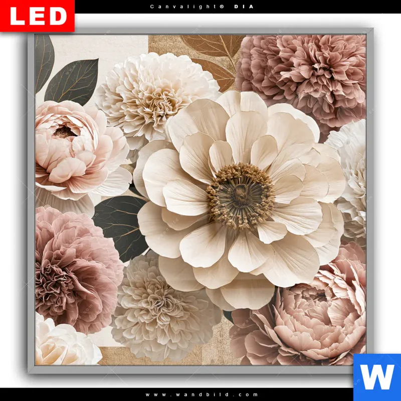 Leuchtbild Acrylglas Canvalight® DIA | Rosé Garden | Quadrat