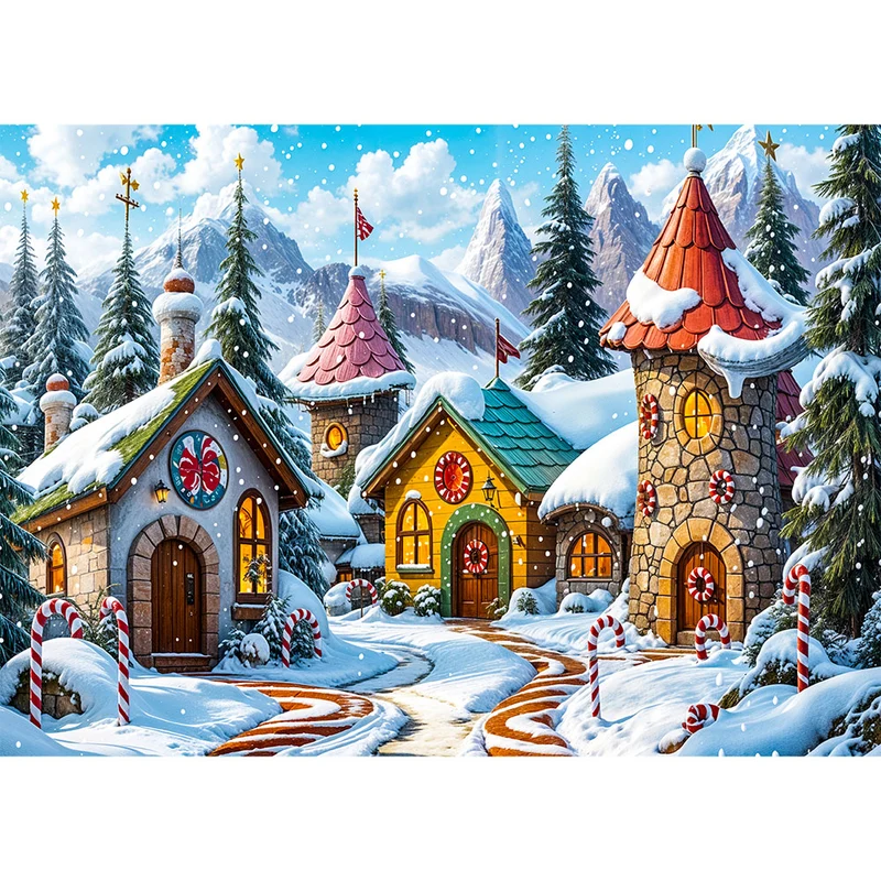 5D Diamond Painting – Cartoon Häuser