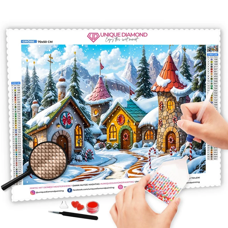 5D Diamond Painting – Cartoon Häuser