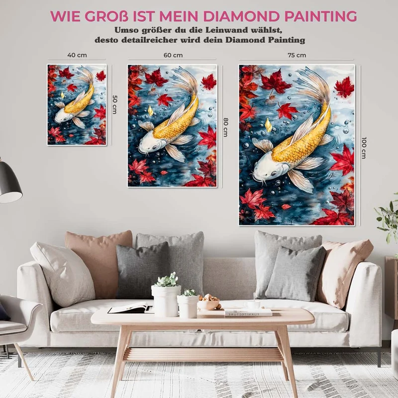 5D Diamond Painting – Koi-Fisch und Herbstblätter