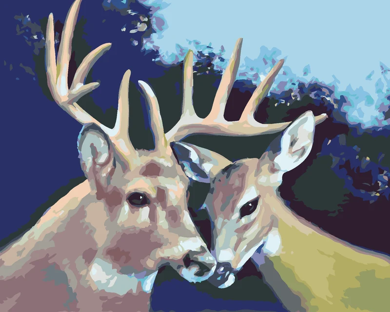 Diamond painting - VERLIEBTER HIRSCH UND HIRSCHKUH (D. RUSTY RUST)