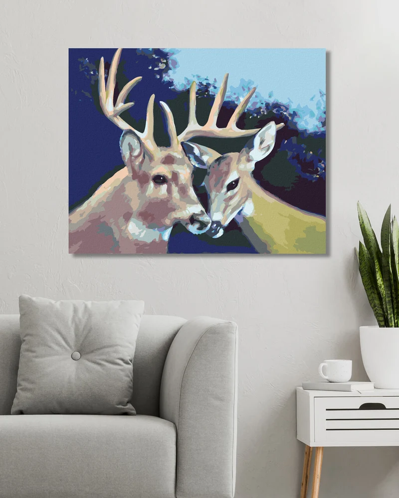 Diamond painting - VERLIEBTER HIRSCH UND HIRSCHKUH (D. RUSTY RUST)