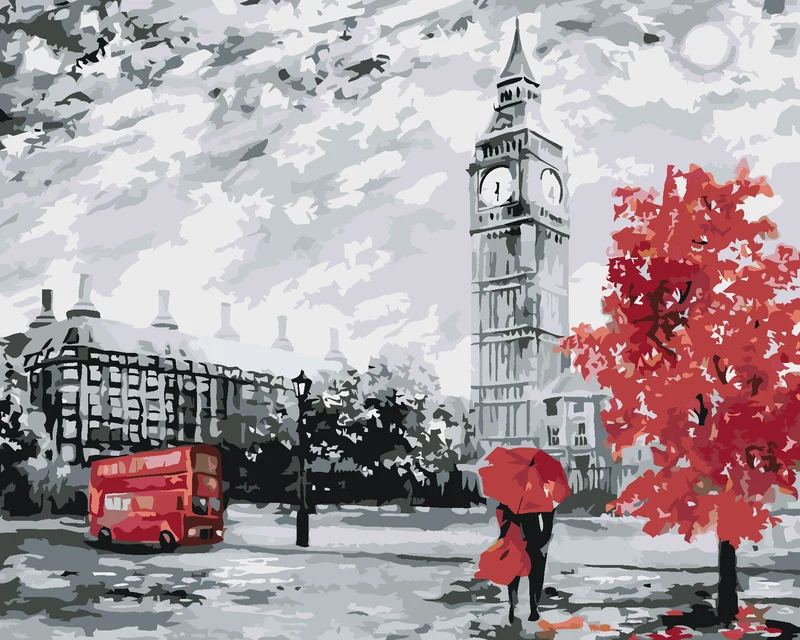 Diamond painting - EIN VERLIEBTES PAAR IN LONDON