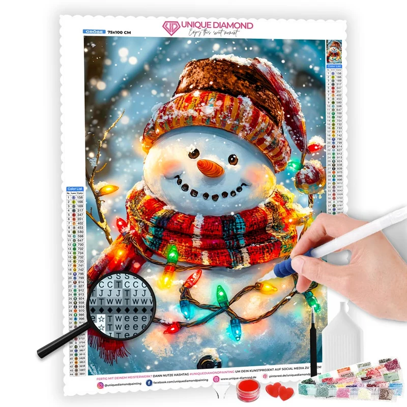 5D Diamond Painting – Leuchtender Schneemann
