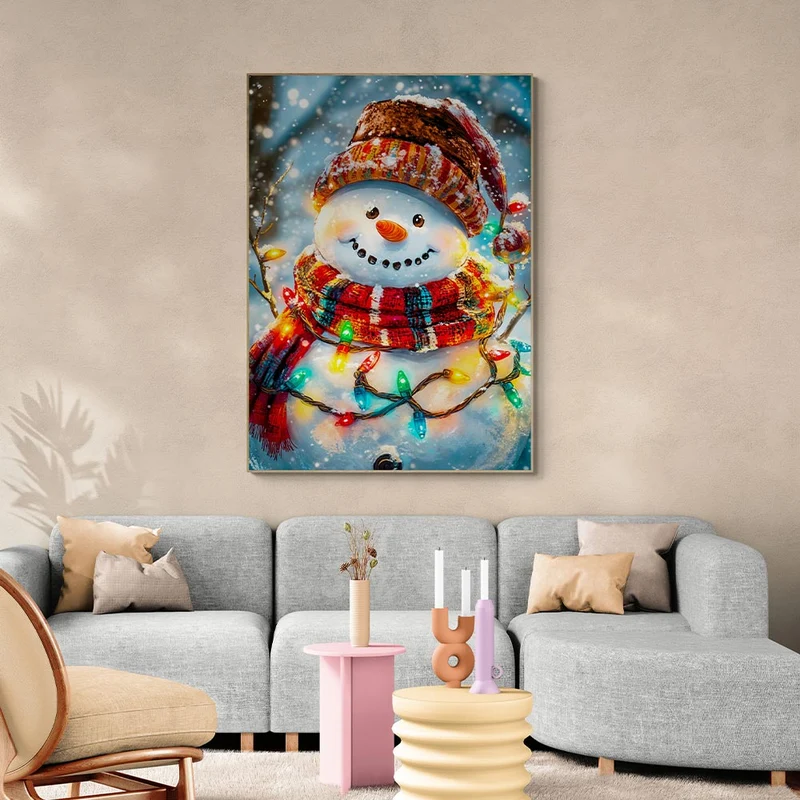 5D Diamond Painting – Leuchtender Schneemann