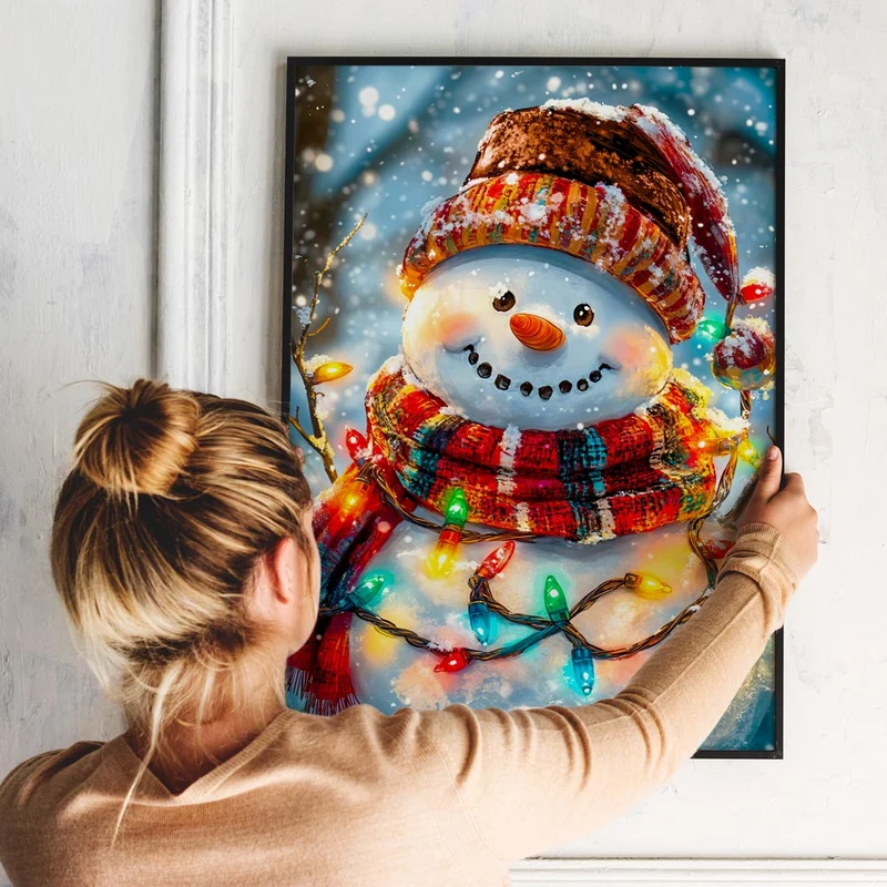 5D Diamond Painting – Leuchtender Schneemann