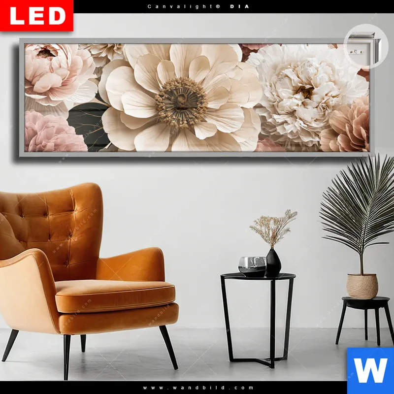 Leuchtbild Acrylglas Canvalight® DIA | Rosé Garden | Panorama
