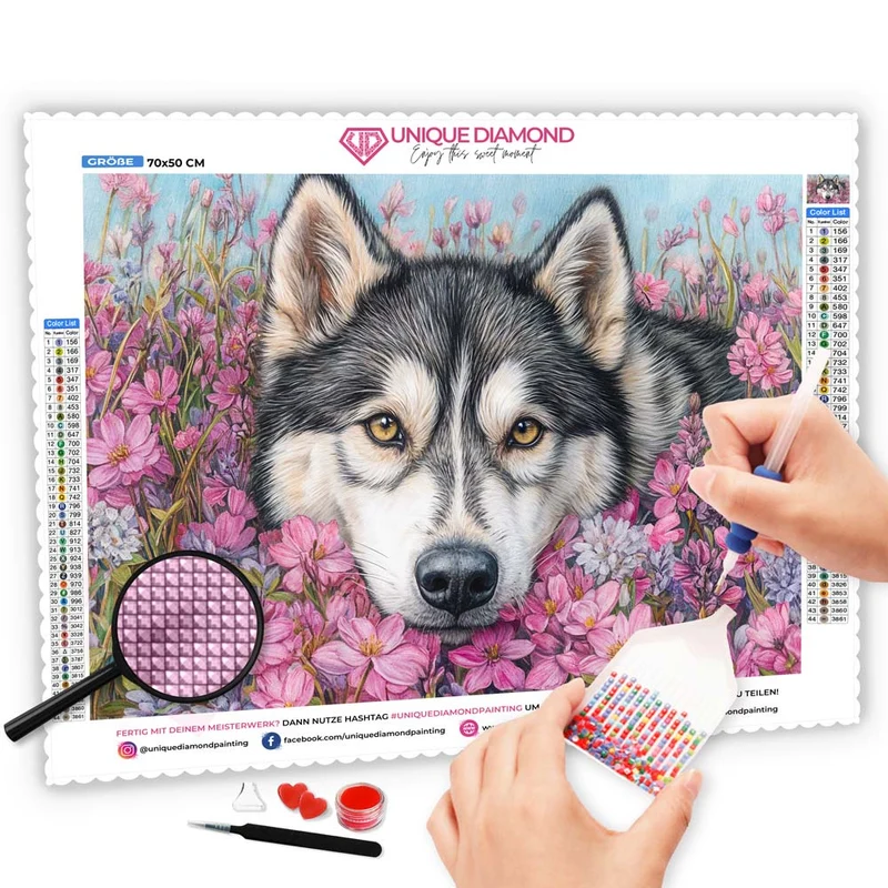 5D Diamond Painting – Blütenzauber mit Luna