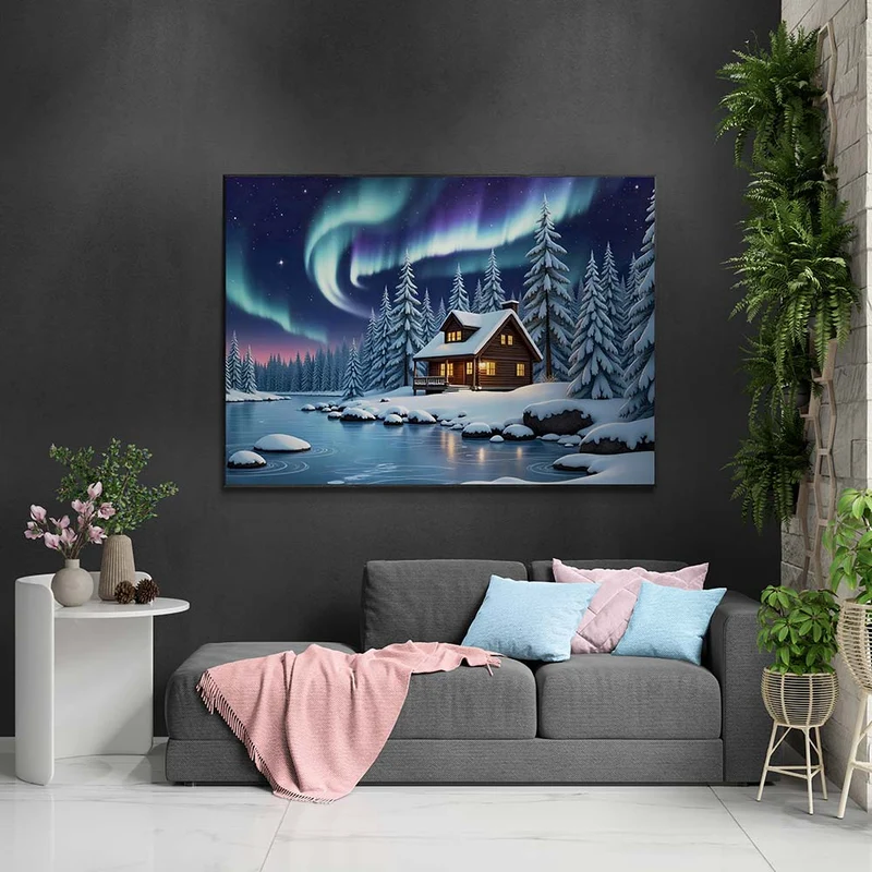 5D Diamond Painting – Polarzauber im Winterwald