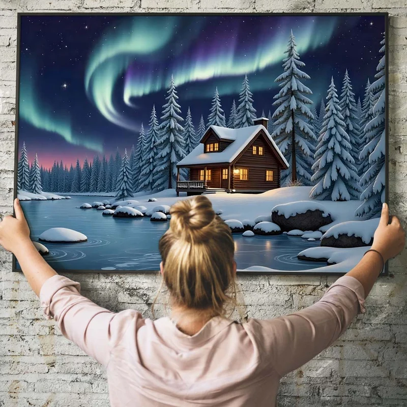 5D Diamond Painting – Polarzauber im Winterwald