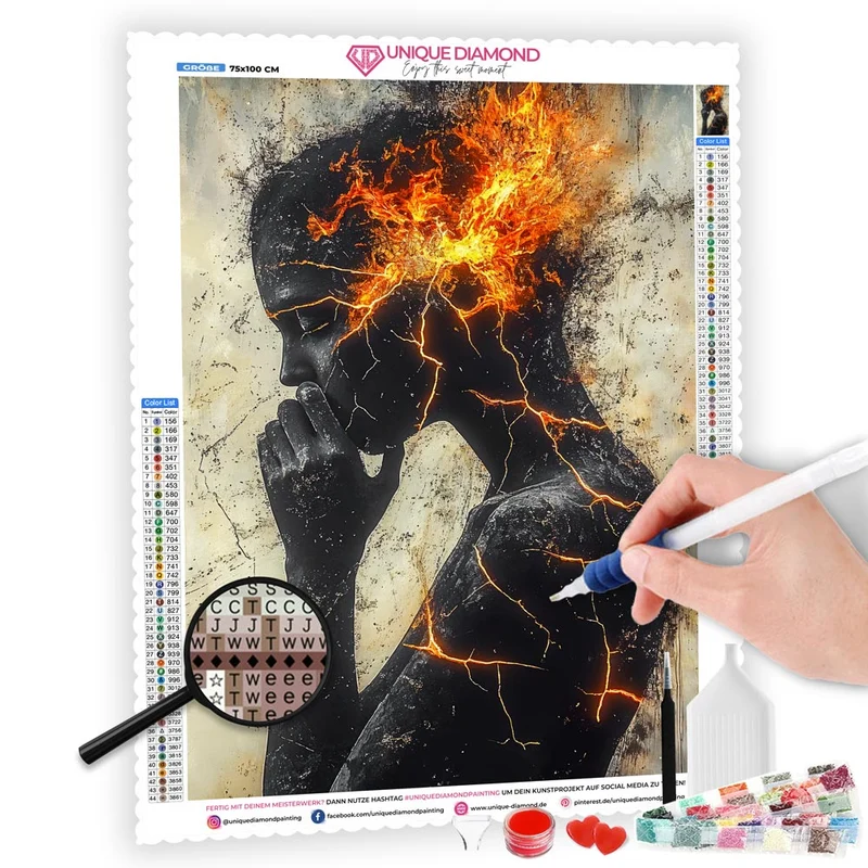 5D Diamond Painting – Feurige Gedanken der Menschlichkeit