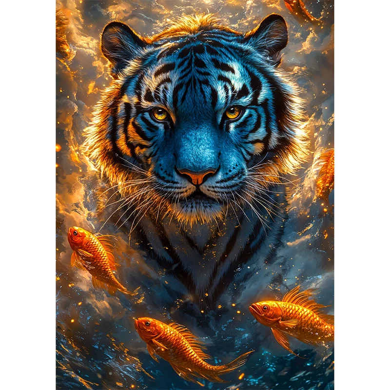 5D Diamond Painting – Der mystische Tiger des Meeres