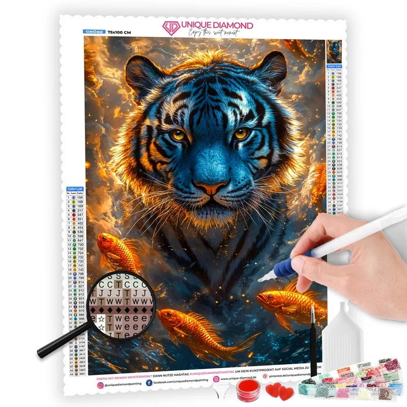 5D Diamond Painting – Der mystische Tiger des Meeres