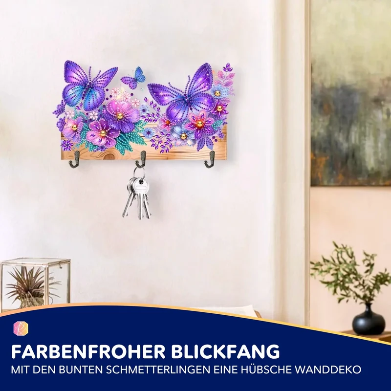 Diamond Painting Schlüsselbrett Schmetterlinge