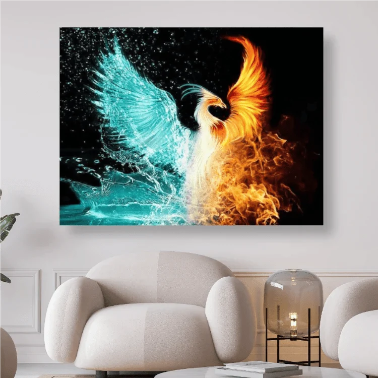 Feuervogel der Elemente Feuer Wasser Phoenix -5D DIY Diamond Painting