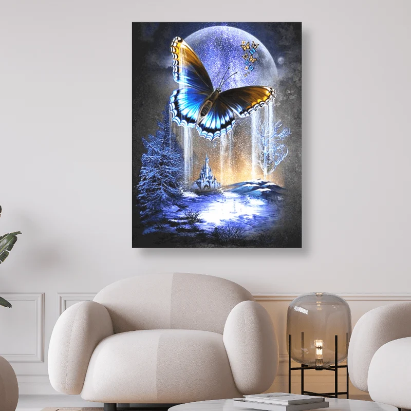 Schmetterling im Winter - 5D DIY Diamond Painting