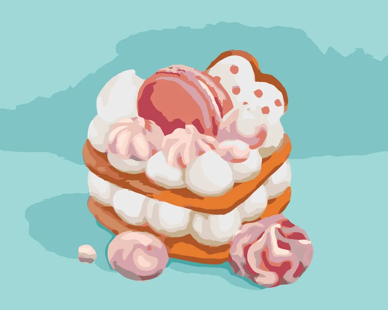 Diamond painting - DESSERT MIT MARSHMALLOW (MYROSLAVA WOLOSCHUK)