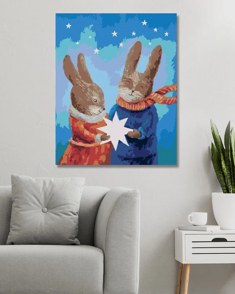 Diamond painting - VERLIEBTE KANINCHEN