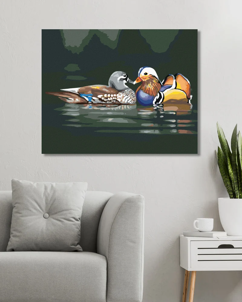Diamond painting - VERLIEBTE ENTEN AUF DEM WASSER (D. RUSTY RUST)