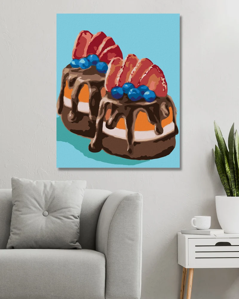 Diamond painting - DESSERT MIT SCHOKOLADE UND ERDBEEREN (MYROSLAVA VOLOSCHUK)