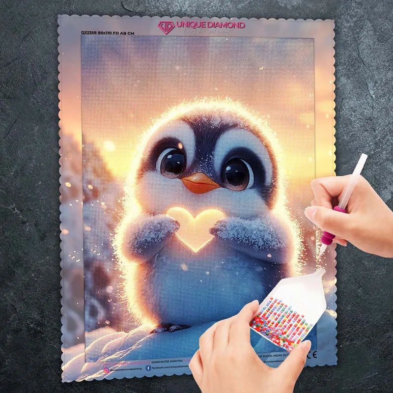 5D Diamond Painting – Herz des Pinguins