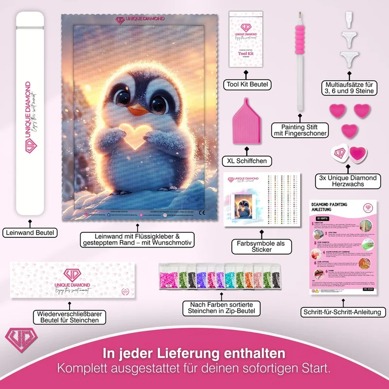5D Diamond Painting – Herz des Pinguins