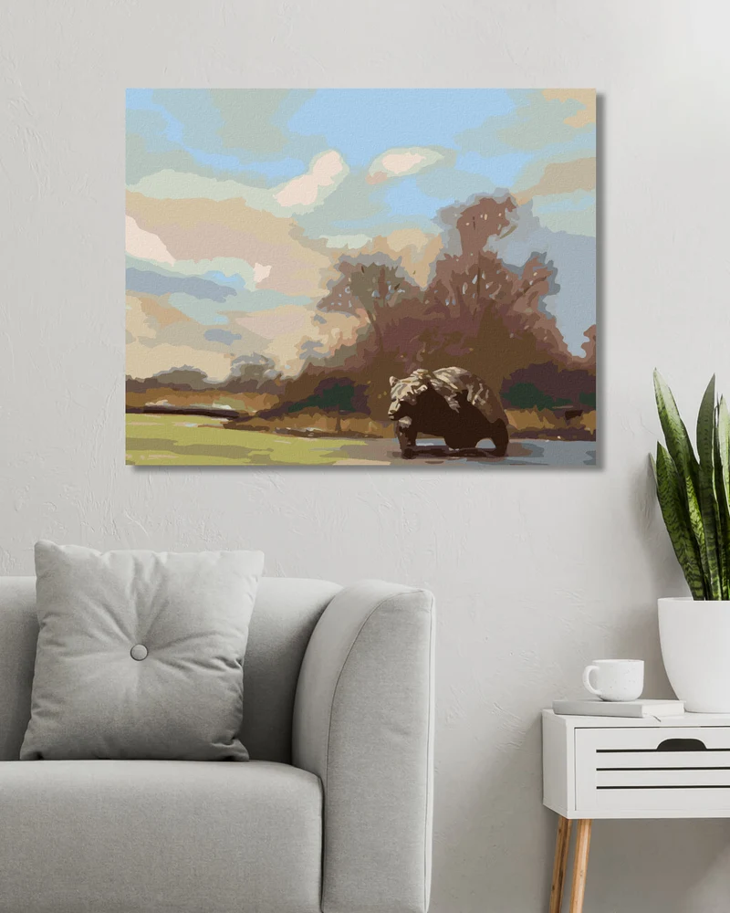 Diamond painting - BÄR IM WASSER UND WALD (D. RUSTY RUST)