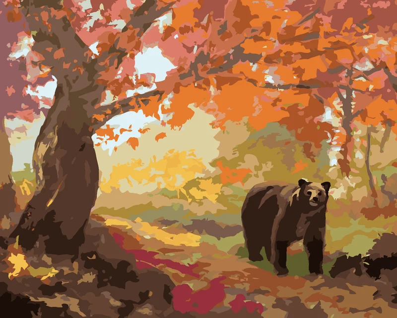 Diamond painting - BÄR IM HERBSTWALD (D. RUSTY RUST)