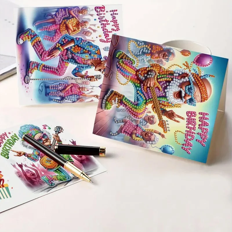 5D Diamond Painting Grußkarten – Rockenden Senioren