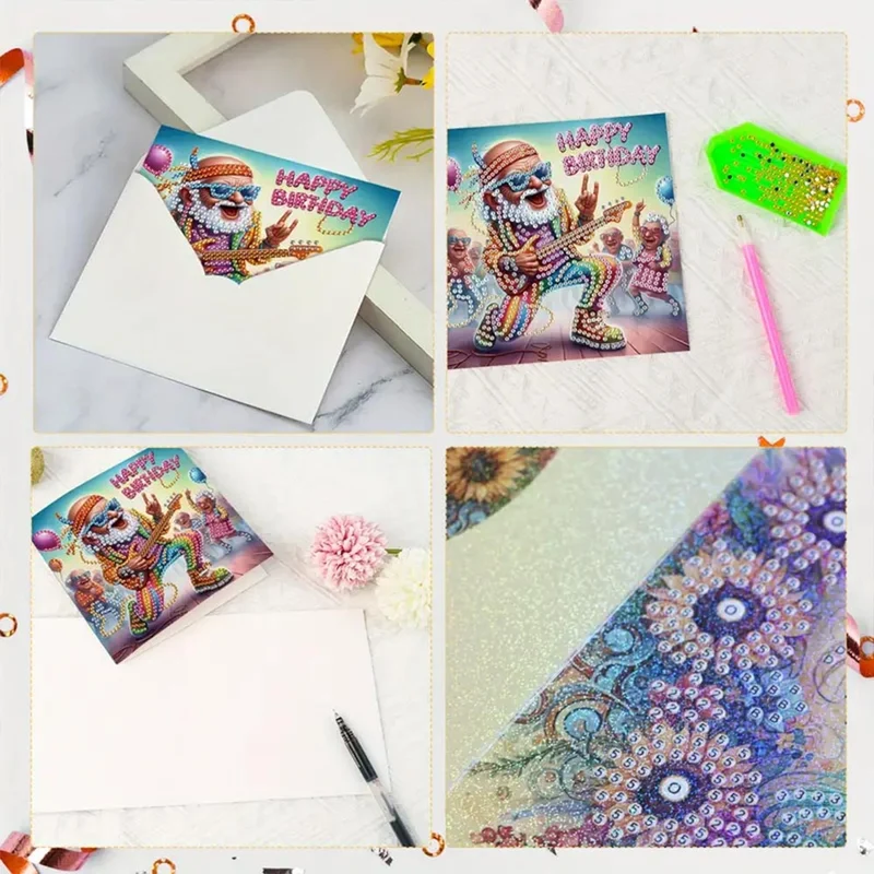 5D Diamond Painting Grußkarten – Rockenden Senioren