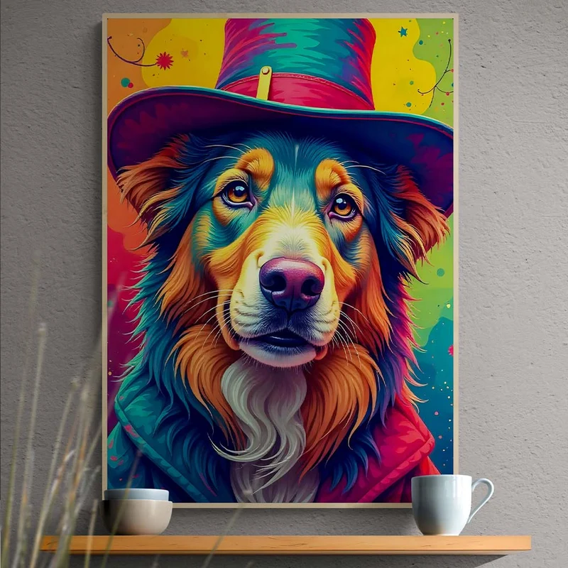 5D Diamond Painting – Zauberhafte Farbenpracht des Hütehunds