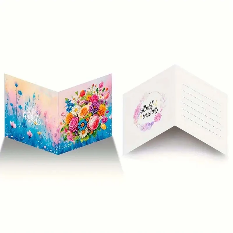 5D Diamond Painting Grußkarten – Blumenzauber 6 Stück