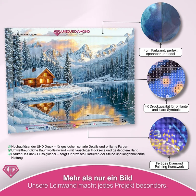5D Diamond Painting - Hütte am Fluss