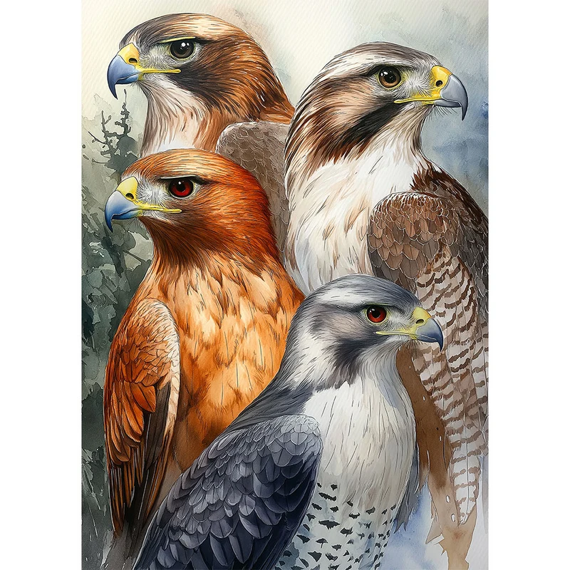 5D Diamond Painting - Stolze Falken