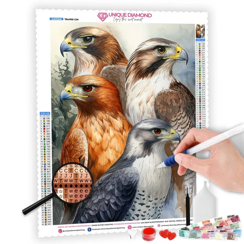 5D Diamond Painting - Stolze Falken