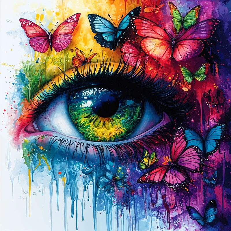 5D Diamond Painting - Schmetterlingsblick