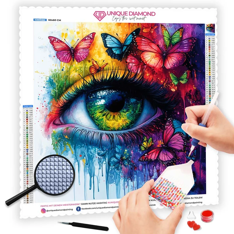 5D Diamond Painting - Schmetterlingsblick