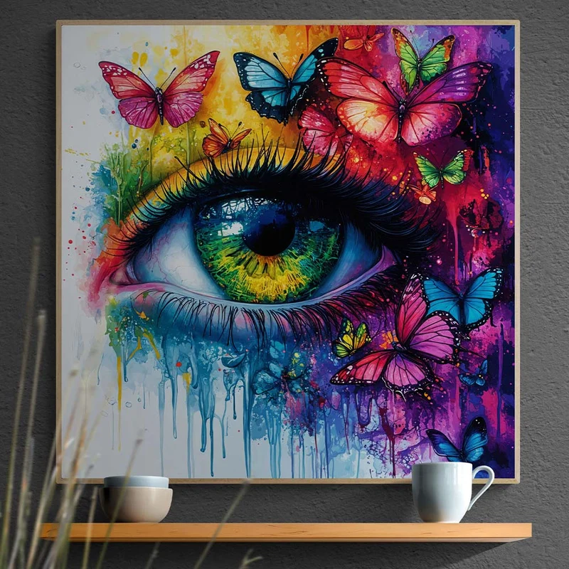 5D Diamond Painting - Schmetterlingsblick