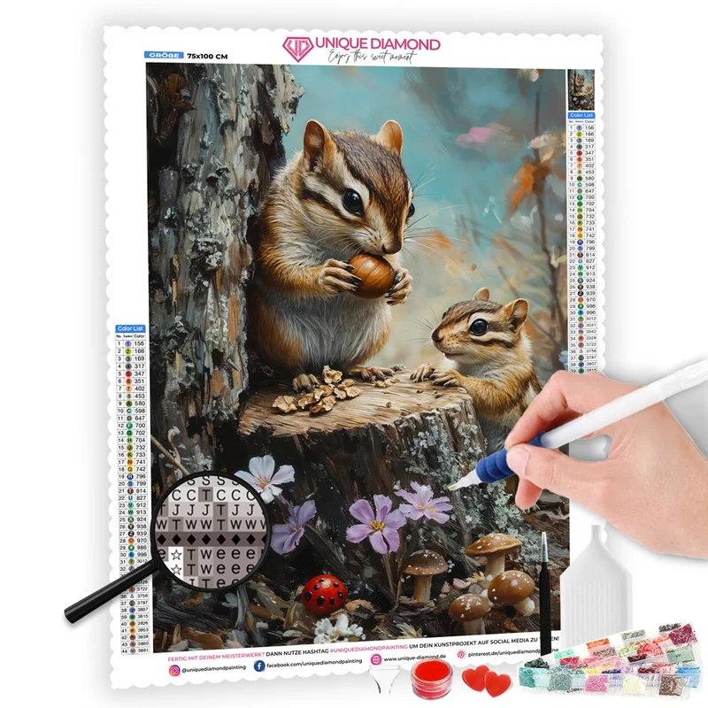 5D Diamond Painting – Die Waldfreunde
