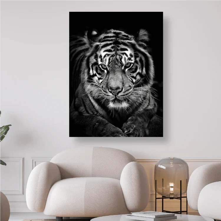 Schwarz/Weisser Tigerkopf - 5D DIY Diamond Painting