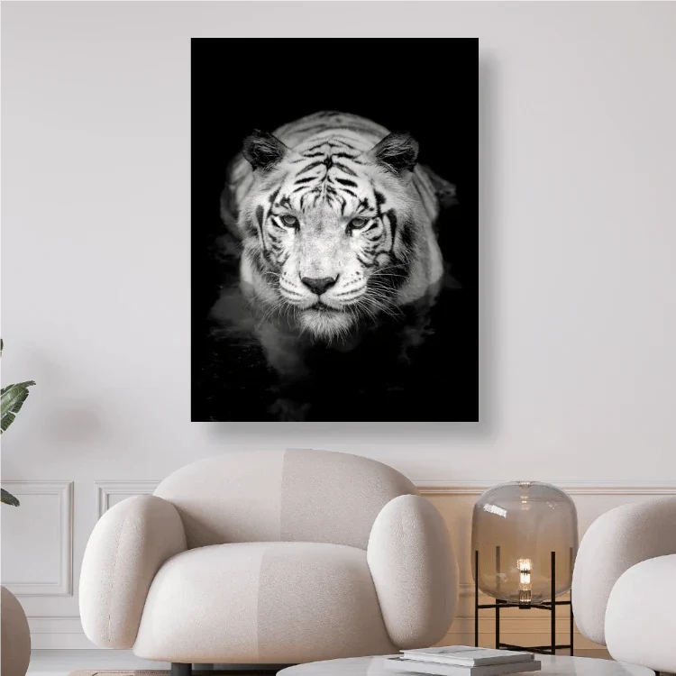 Tiger in schwarz/weiss - 5D DIY Diamond Painting