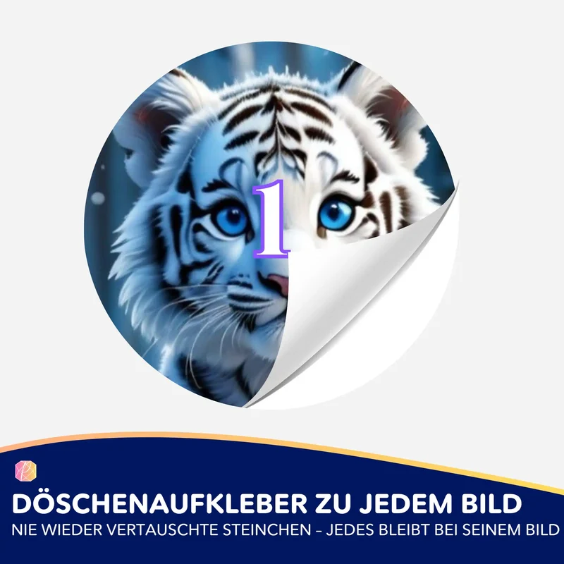 Döschenaufkleber - Schneetigerbaby