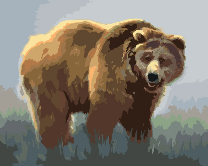 Diamond painting - BÄR IM NEBEL (D. RUSTY RUST)
