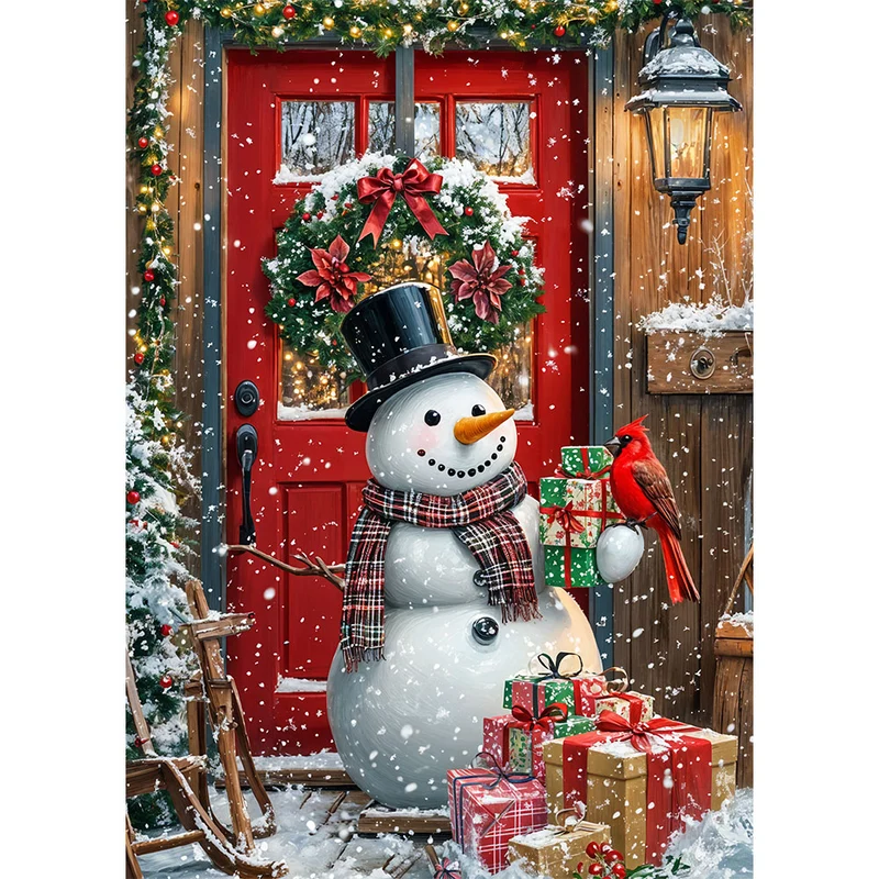 5D Diamond Painting – Winterfreude Schneemann