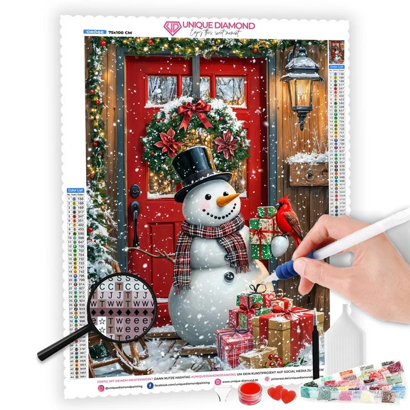 5D Diamond Painting – Winterfreude Schneemann