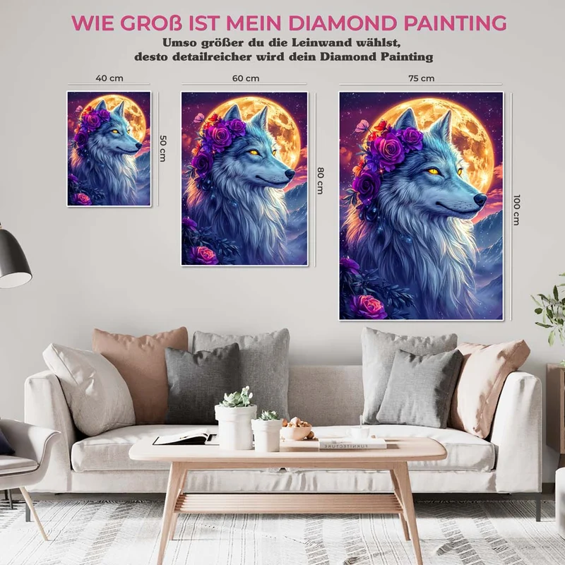 5D Diamond Painting – Mondwächter Wolf