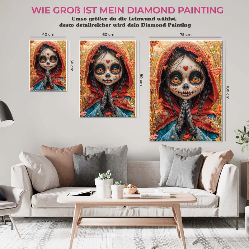 5D Diamond Painting – Blumenmädchen des Día de los Muertos
