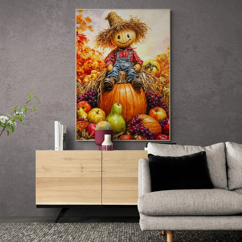 5D Diamond Painting – Die Herbstvogelscheuche
