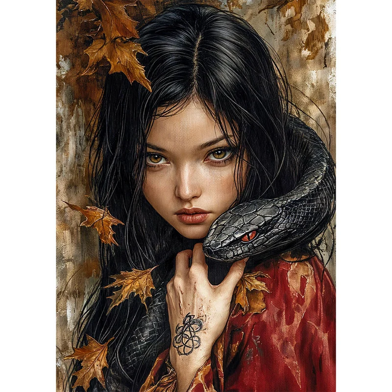 5D Diamond Painting – Die Herbstschlangen-Beschwörerin